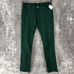 NEW Mine Size‎ S Minimalist Casual Jeans Pants Green Button Zip Casual NWT